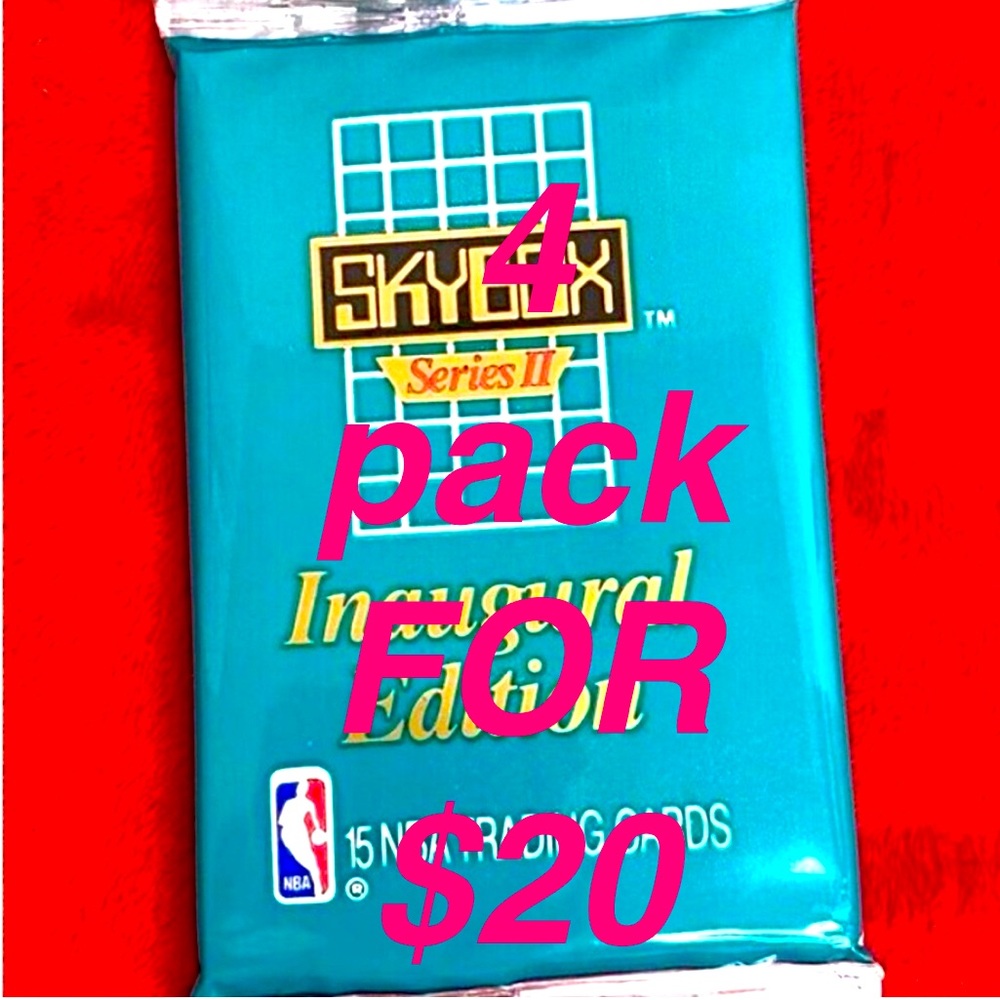 1990-1991 Skybox Series II Inaugural NBA Trading Cards (4 sealed packs for $20)🔥